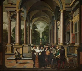 Galerij van een Paleis met Sierlijke Architectuur en Kolommen
