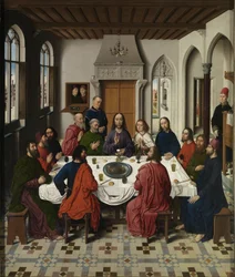 Het Laatste Avondmaal altaarstuk centraal paneel, 1464-1468