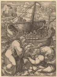 Sint Petrus loopt op het water