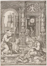 Sint Lucas Schildert de Maagd en het Kind