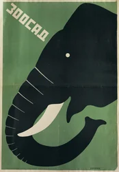 Affiche voor de dierentuin van Leningrad, 1928