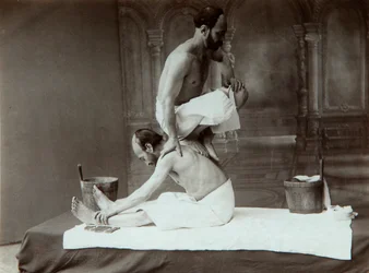 Het Oriëntaalse bad. Massage, 1880s