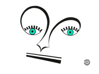Alto clef face - een gezicht getekend met behulp van de clef en andere muzieknotatie