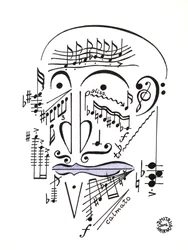 Dr. Musicus - een gezicht getekend met muzieknotatie