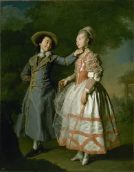 Portret van Jekaterina Chroesjtsjova en prinses Jekaterina Chovanskaja