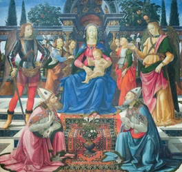 Madonna en Kind met de aartsengelen en met de heilige bisschoppen Justus en Zenobius