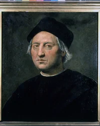 Portret van Christoffel Columbus - toegeschreven aan Ghirlandaio, Maritiem Museum van Genua - Pegli