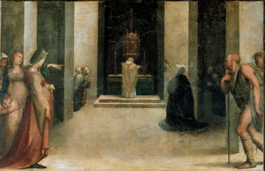 Altaarstuk van de stigmata van St. Catherine (detail)