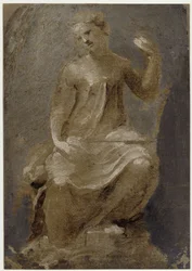 Troonende vrouwelijke figuur (Amor Patriae)