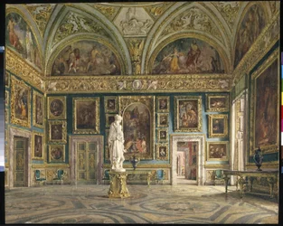 De hal van de Ilias (galerij palatijn) van het Pitti-paleis in Florence (Italië)