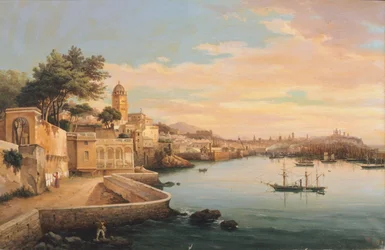 Uitzicht op Genua vanuit de tuinen van Palazzo Doria Pamphilj