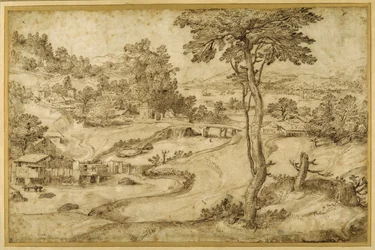 Landschap met een kronkelende rivier