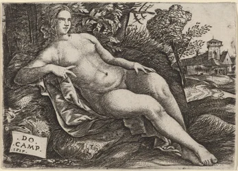 Venus Liggend in een Landschap