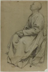 Zittende Monnik met Boek