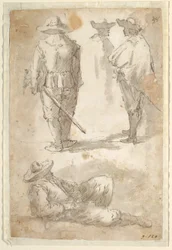 Figurale studies van soldaten