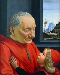 Italiaans: Ritratto di vecchio con nipote Een oude man en zijn kleinzoon