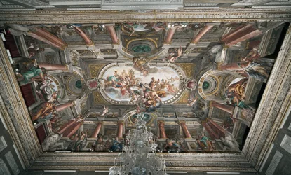 Het aanbod aan Jupiter van de sleutels van de Tempel van Janus (of Allegorie van Vrede), plafond van de edele verdieping, c.1665