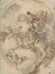 Studie voor Plafond: Apollo en andere Figuren