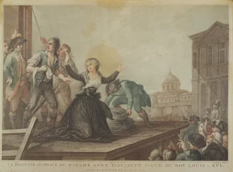 Elisabeth van Frankrijk, zus van Lodewijk XVI, bij de guillotine op 10 mei 1794