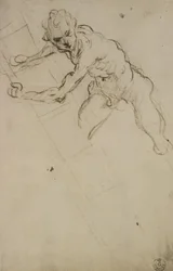 Studie van een figuur voor de Kruisiging