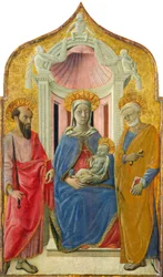 Madonna en kind op de troon met Sint-Pieter en Sint-Paulus