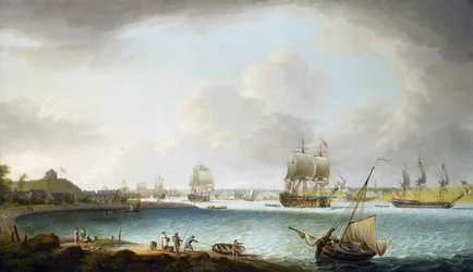 Britse Koninklijke Marine oorlogssquadron in Plymouth, Engeland
