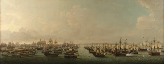 Het Engelse eskader dat Havana aanviel in 1762