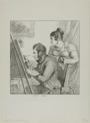 Baron Denon voor zijn Ezelschilderij