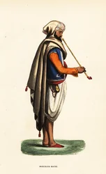 Moorse koopman met tabakspijp, Algerije