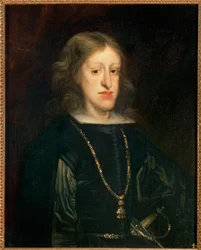 Koning Karel II, geschilderd 1673 (schilderij op doek)