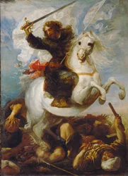 De overwinning van Sint Jakobus op de Moren (olieverf op doek)