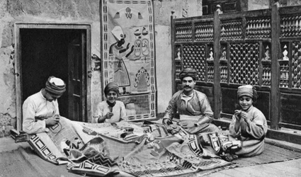 Ambachtslieden, tentenmakers bazaar, Caïro, Egypte, ca. 1922