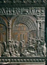 Christus voor Pontius Pilatus. (Detail)
