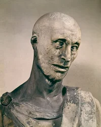 De profeet Habakuk, marmeren beeldhouwwerk van Donatello (1427-1436) Florence, Museo dell