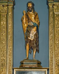Johannes de Doper. Geschilderd (geschilderd hout)