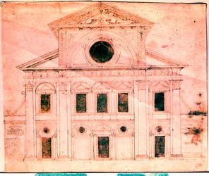 Ontwerp voor de gevel van een kerk