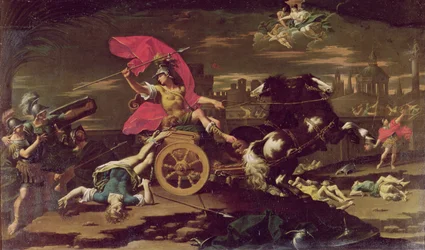 Achilles sleept het lichaam van Hector rond de muren van Troje