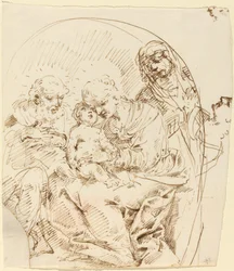 Heilige Familie met Sint-Anna en Vrouwelijk Hoofd in Profiel