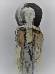 Contemplatieve vrouwenfiguur
