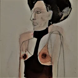 Contemplatieve vrouwenfiguur