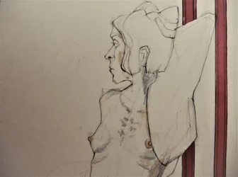 Schets van een in zichzelf gekeerde vrouw