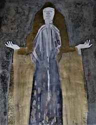 Contemplatieve gouden figuur