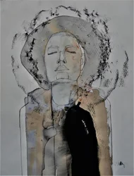 Contemplatieve vrouw met hoed