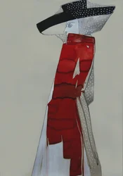 Elegante dame in het rood
