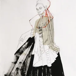 Schets van een elegante edelvrouw