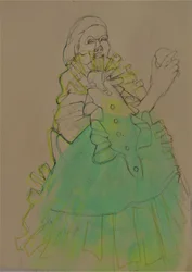 Elegante vrouw – groene schets