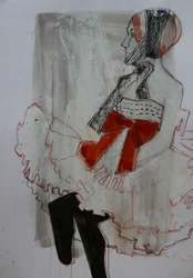 Elegante vrouw met rode strik