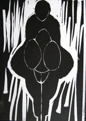 Expressieve zwart-witfiguur