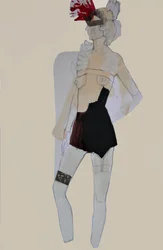 Mode met gevederde oogmaskers