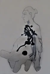 Figuur in donkere inkt